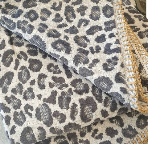Animal print blanket stitch towel