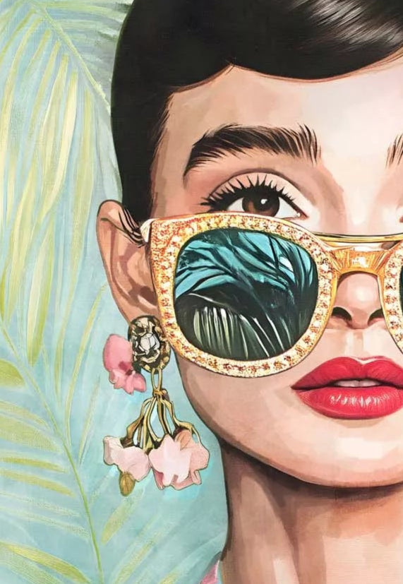 Audrey Hepburn pop art close up