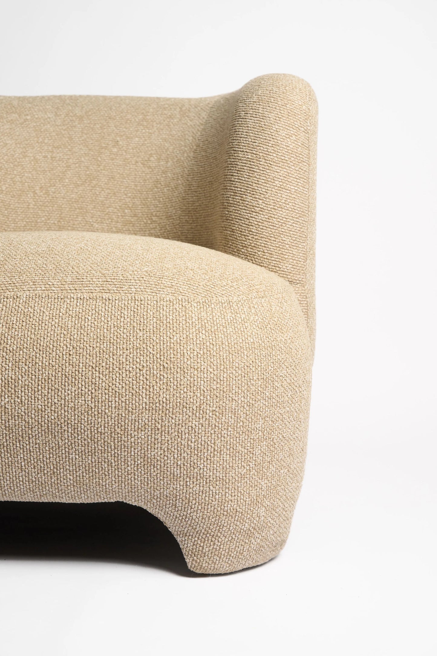Beige armchair on a white background