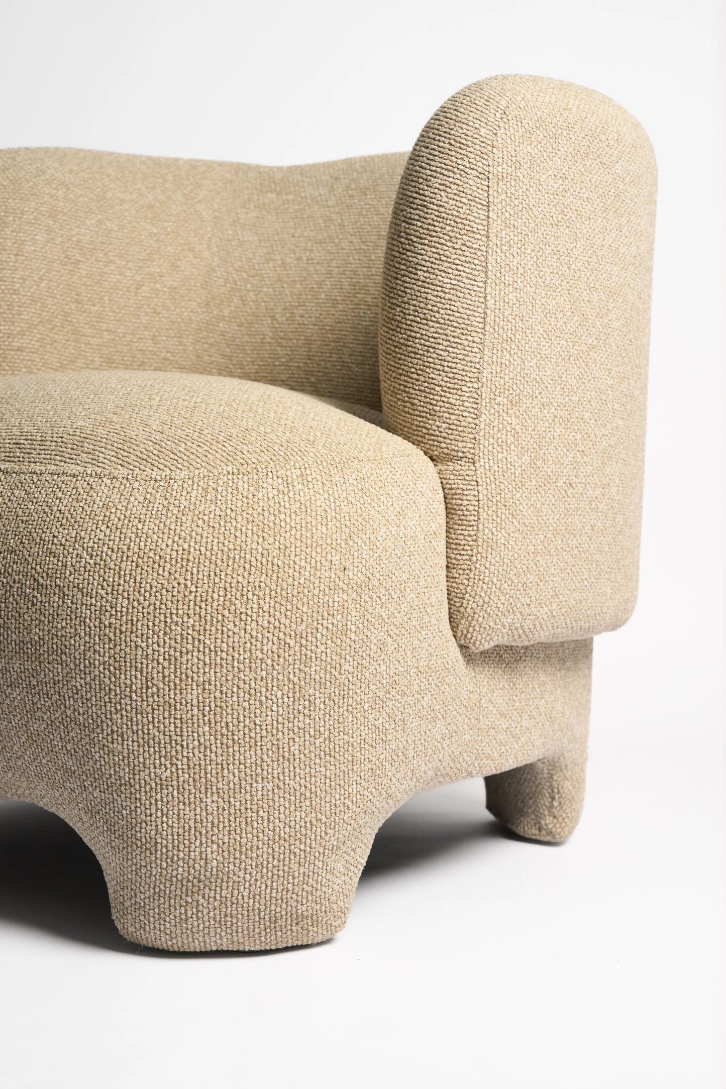 Beige armchair on a white background