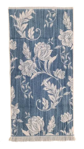 WSL Spring Blue Fringe Bath Towel Set