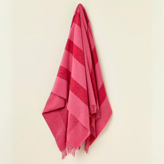 Pink Stripe Merino Throw