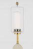 Decorative wall sconce with gold and silver finish on a light gray background