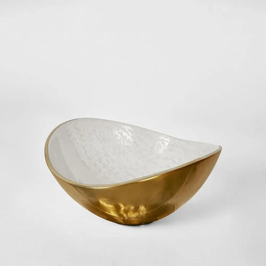 Gold and white Elsa curved bowl