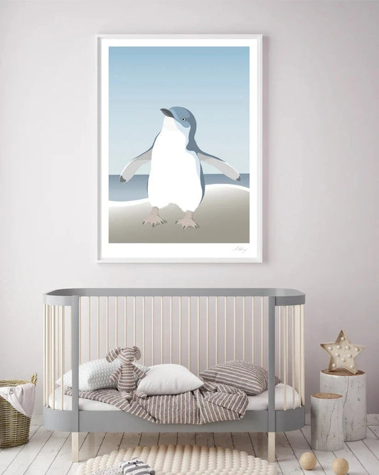 Blue Penguin Art Print