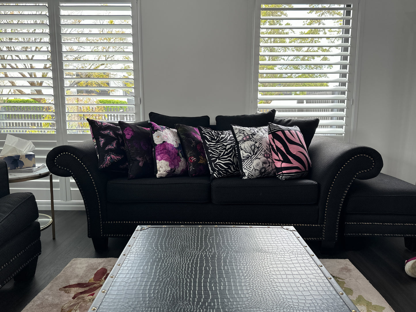 Magnolia Safari Queen Velvet Cushion - Victoria Jane