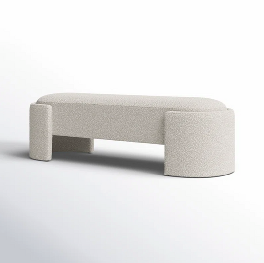 Beige ottoman on a white background