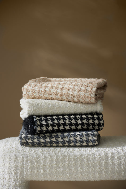 Mario Houndstooth Boucle Fabric