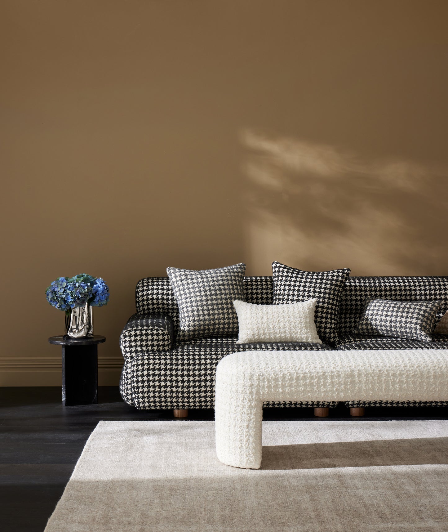 Mario Houndstooth Boucle Fabric