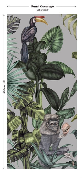 Monkeys with Birds Panel