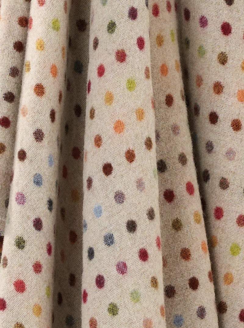 Multi Spot Beige Merino Wool Throw
