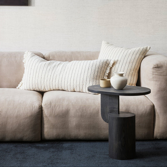 Niseko and Hokkiado cushions on a cream sofa