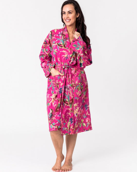 Paradise Hot Pink Kimono Robe
