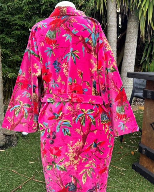 Paradise Hot Pink Velvet Robe