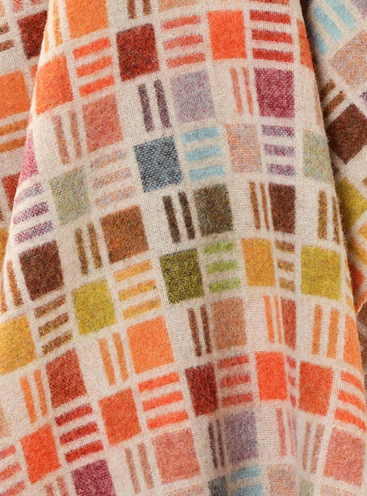 Ribbon Multi Beige Merino Wool Throw