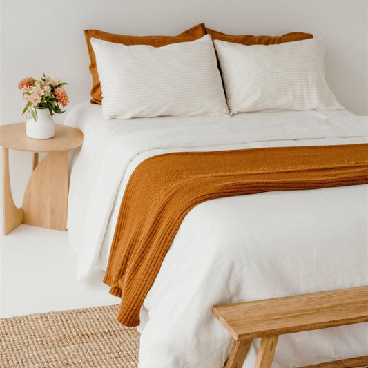 Ribbed NZ Wool Throw Blanket