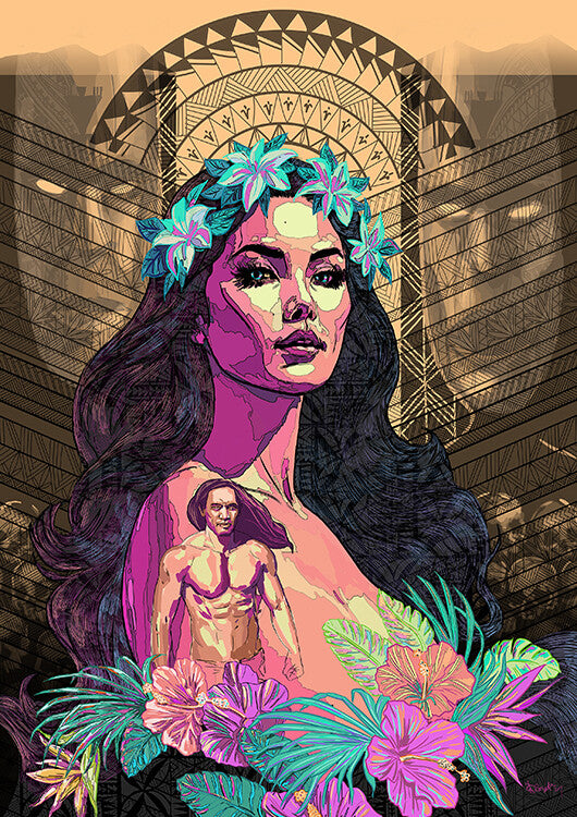 Sina and Tigilau Art Print - Darcy Solia