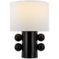 Tiglia table lamp, black base with 4 black orbs dotted on it