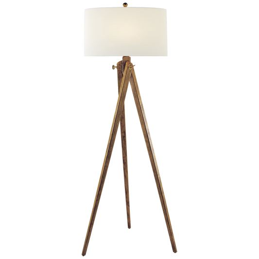 Classic tripod floor lamp in brown
