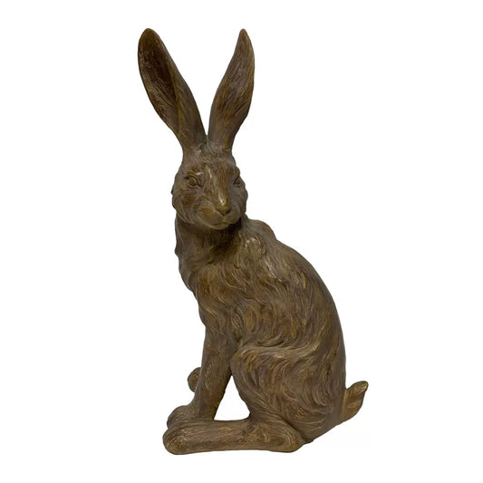 Walnut Country Hare Statue - Standing Earth