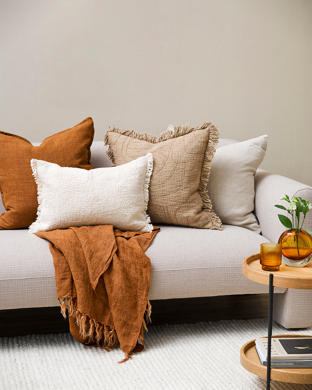 Indira Linen Throw - French Navy