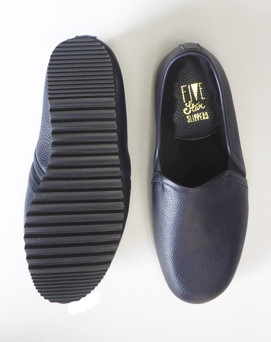 Men's Black Leather Slipper