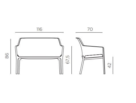 Nardi Net 2 seater bench