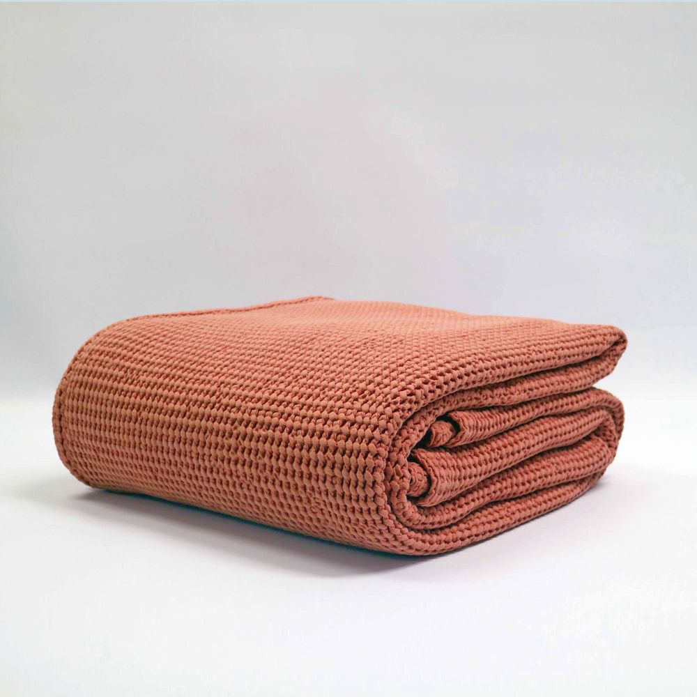 Bliss Stonewashed Cotton Waffle Blanket