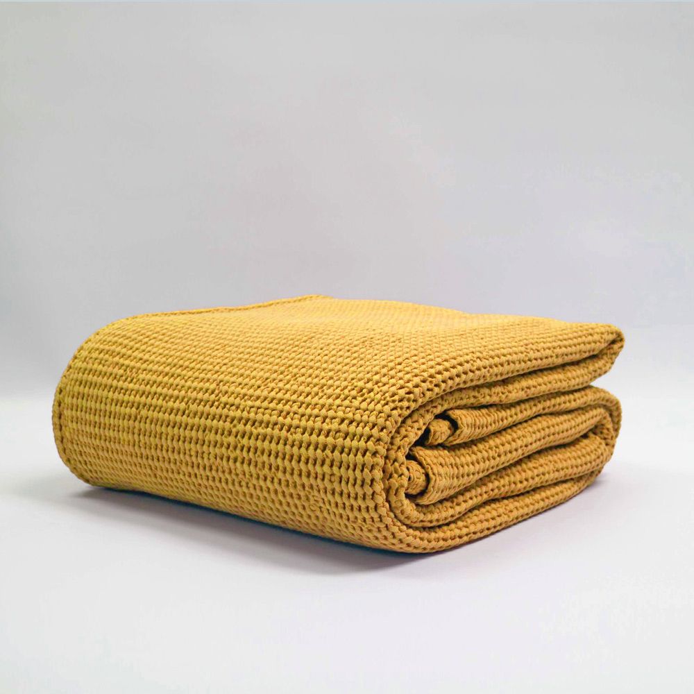 Bliss Stonewashed Cotton Waffle Blanket
