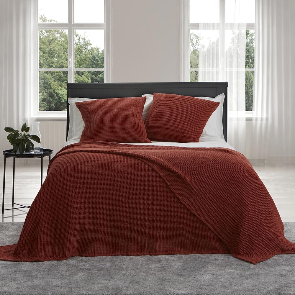Bliss Stonewashed Cotton Waffle Blanket