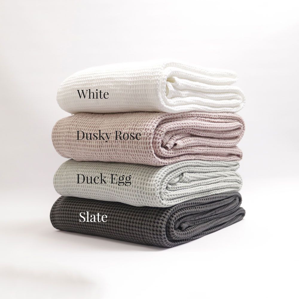 Bliss Stonewashed Cotton Waffle Blanket