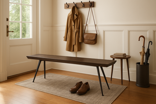 Priory bench in hallway entrance