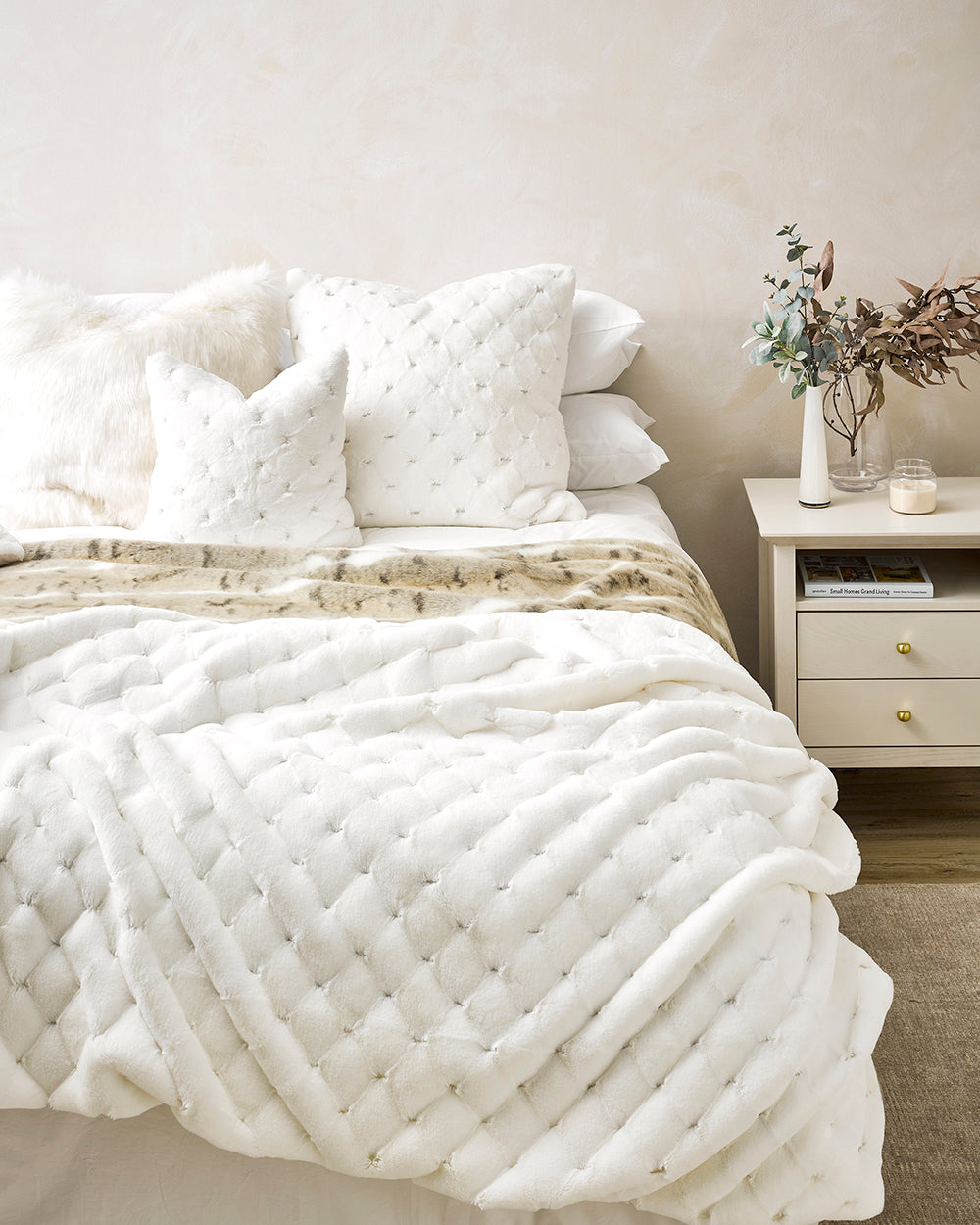 Luxury Imitation Fur Cushion - Valentina in 3 colours