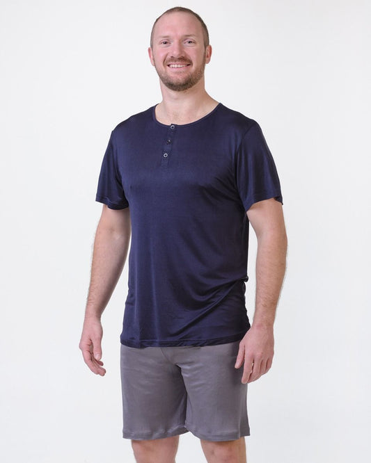 Mens silk pyjamas - silk pyjama top teeshirt