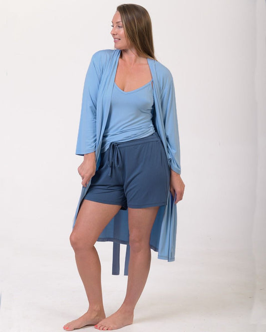 Bamboo pyjama shorts in blue