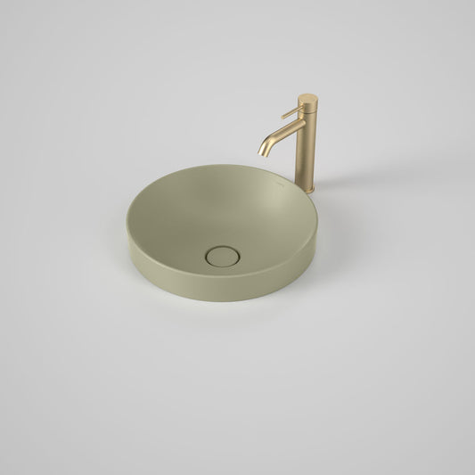Liano II 400mm round inset basin green