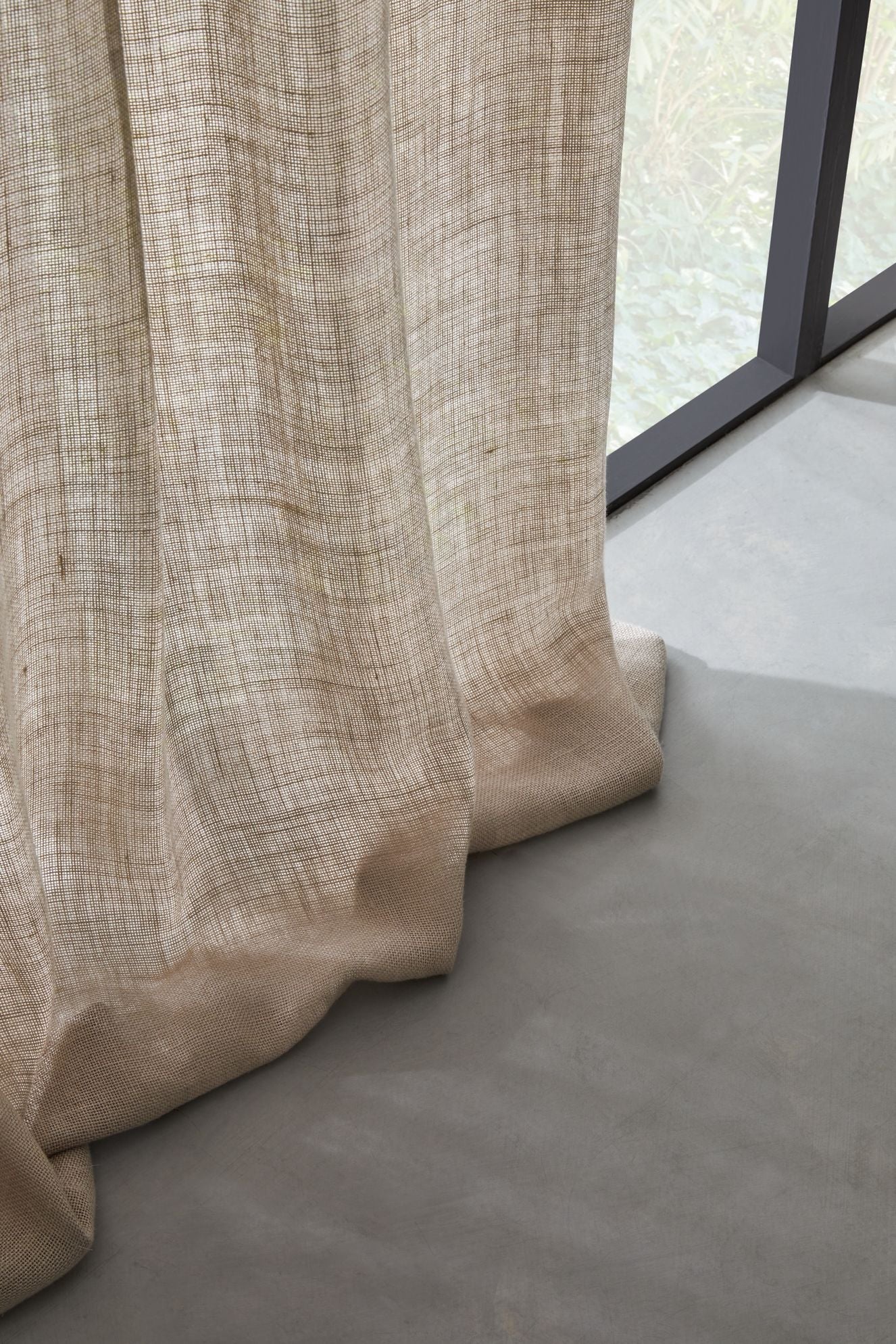 Boracay plain linen fabric draped on floor
