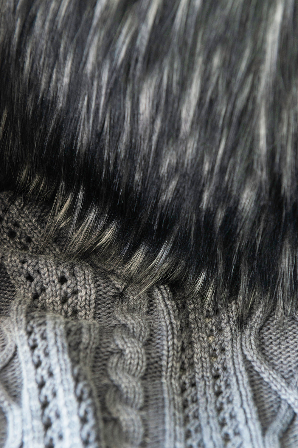 Luxury Imitation Fur Cushion - Ebony Plume
