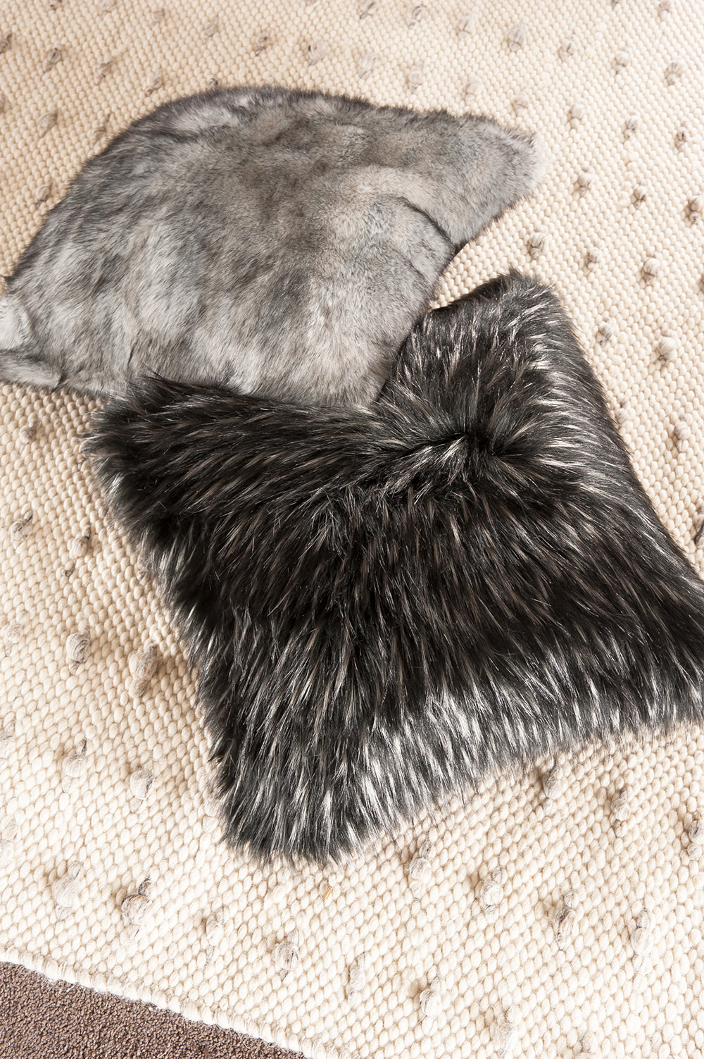 Luxury Imitation Fur Cushion - Ebony Plume