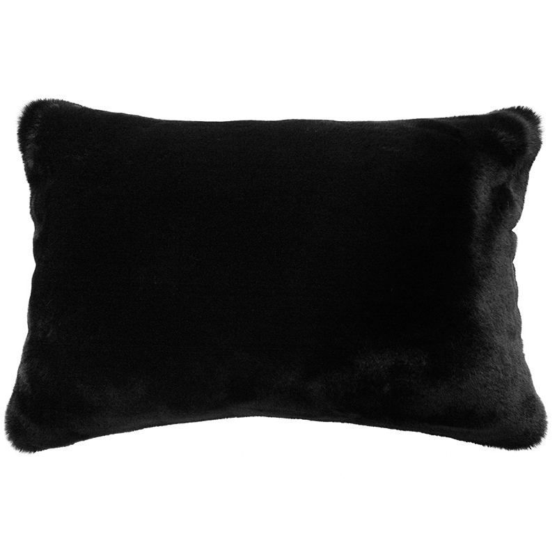 Luxury faux fur Black Panther cushion in black skin from Heirloom. These are the best fake fur throws, super soft for NZ interior design