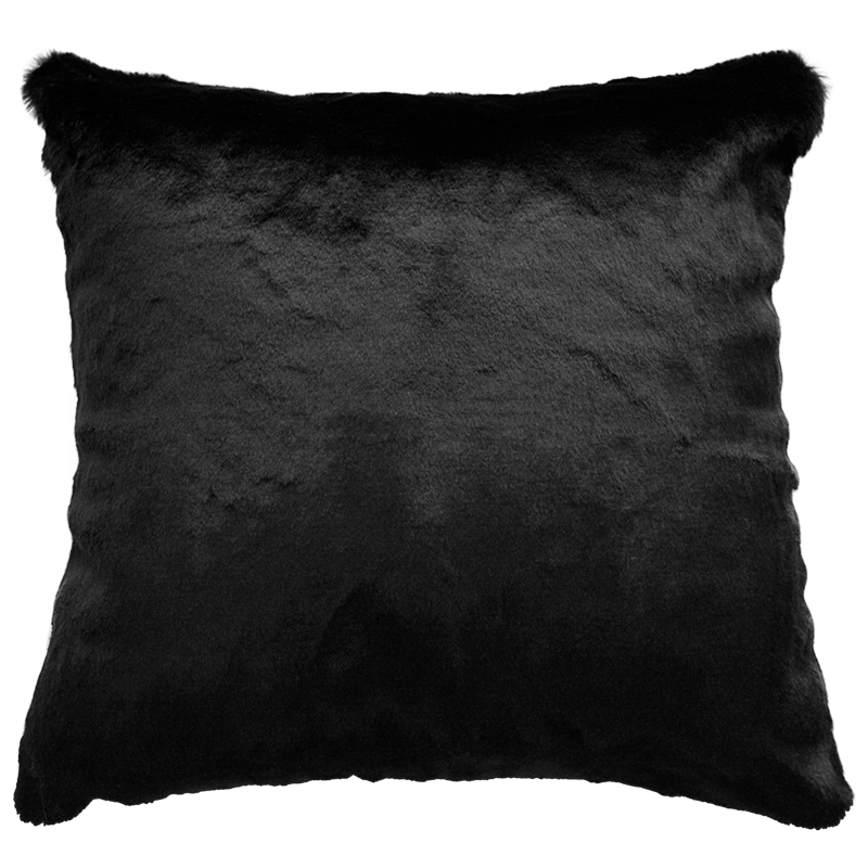Luxury faux fur Black Panther cushion in black skin from Heirloom. These are the best fake fur throws, super soft for NZ interior design