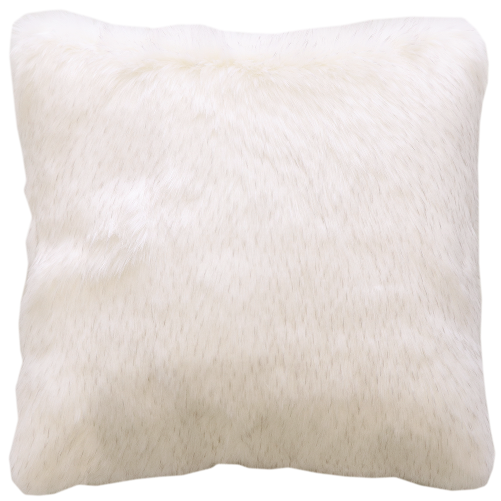 Luxury faux fur Norwegian Fox cushion in pure white from Heirloom. These are the best fake fur throws, super soft for NZ interior design