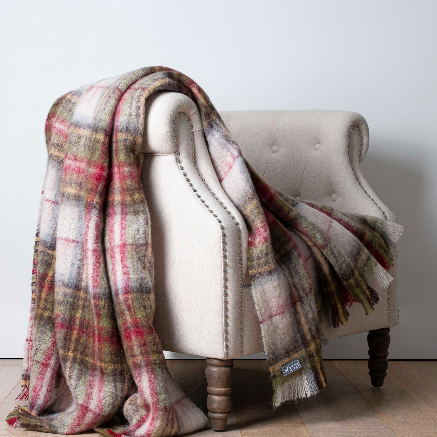 Soft Mohair luxury throws from Glamorous Goat. Mohair throw in Hawea Heather available at My Sanctuary