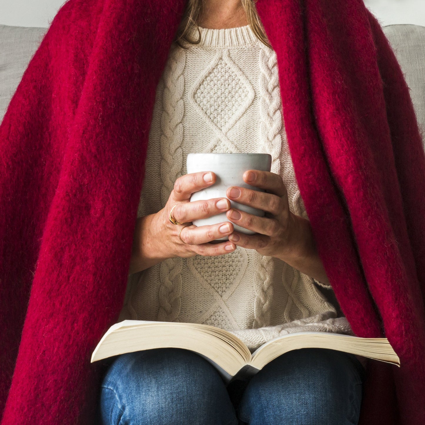 Soft Mohair luxury throws from Glamorous Goat in Pinot Noir red. Angora kid mohair throws available at My Sanctuary