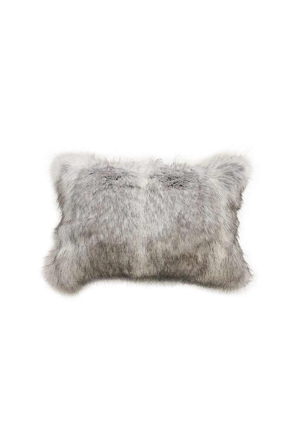Imitation faux fur cushion in Grey Coyote.