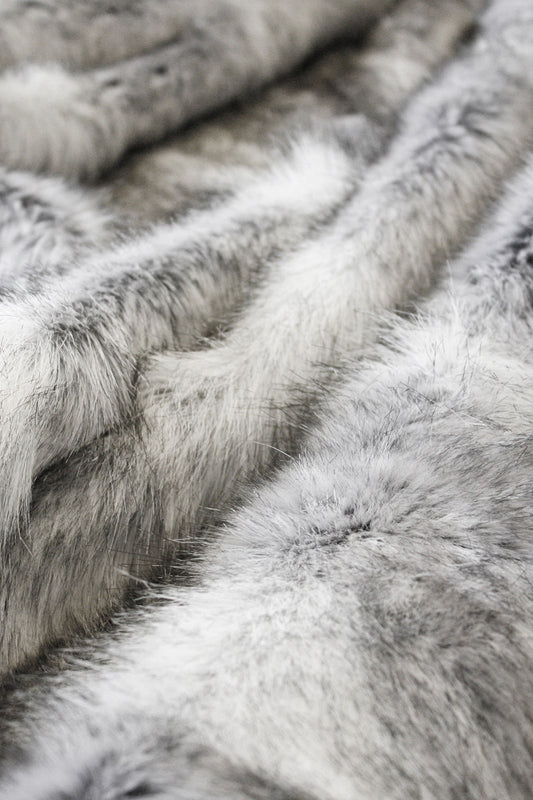 Imitation fake fur throw - Heirloom faux fur throw and cushions in Grey Coyote SUK FGCT18