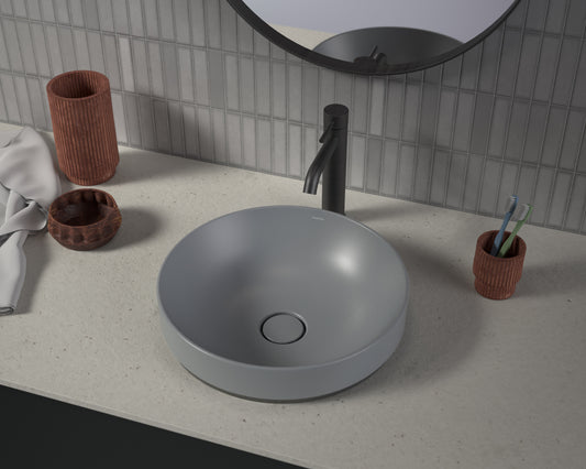 liano II 400mm round above counter basin in grey