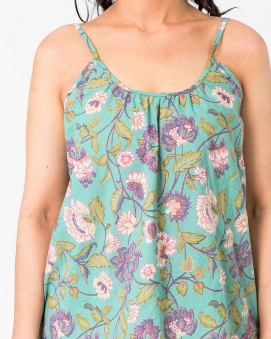 Lily aqua cotton camisole pyjama top from Floressents