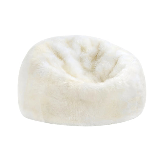 New Zealand long wool sheepskin bean bag in ivory