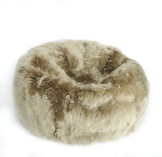 New Zealand Long Wool sheepskin bean bag in Butterscotch